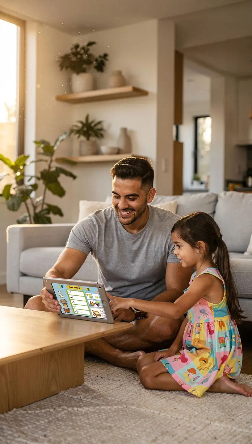Close-up of a clean workspace with a minimalist laptop and organized digital tools